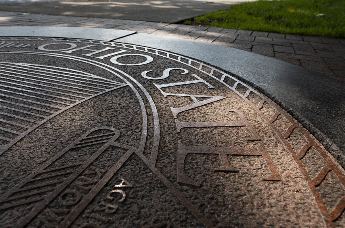 Ohio State seal on the Oval