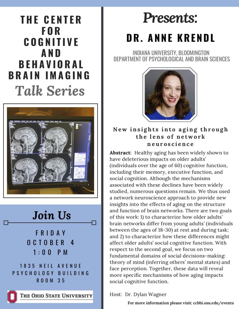 CCBBI Talk Series- Dr. Krendl- October 4, 2019 