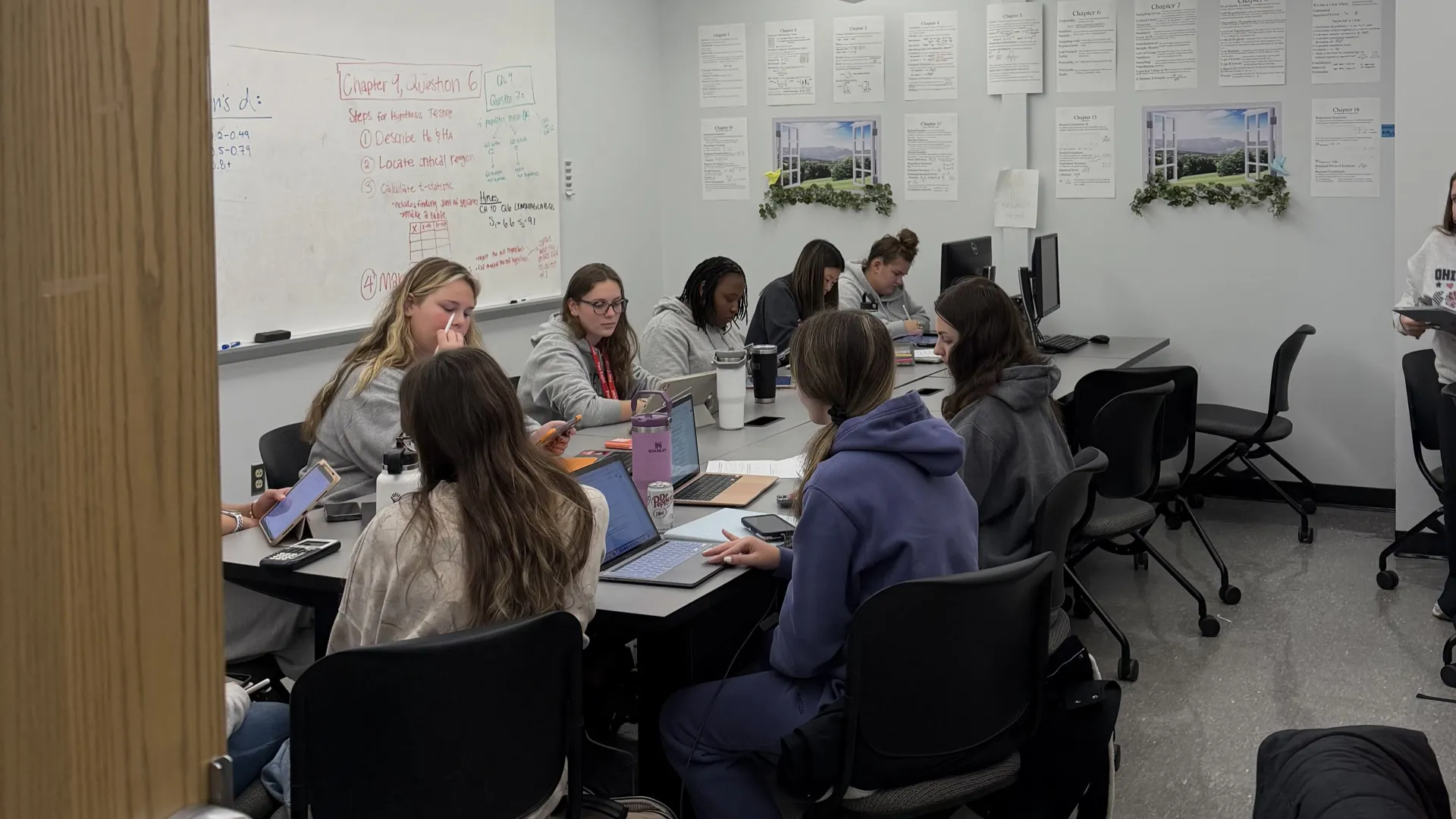Students working on computers together