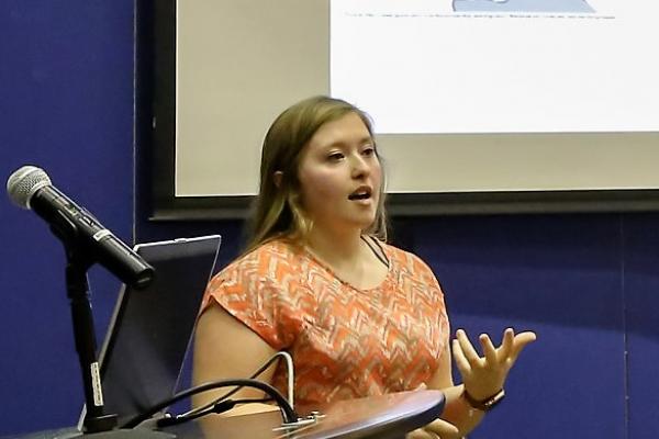 Samantha Goode presenting her three minute thesis